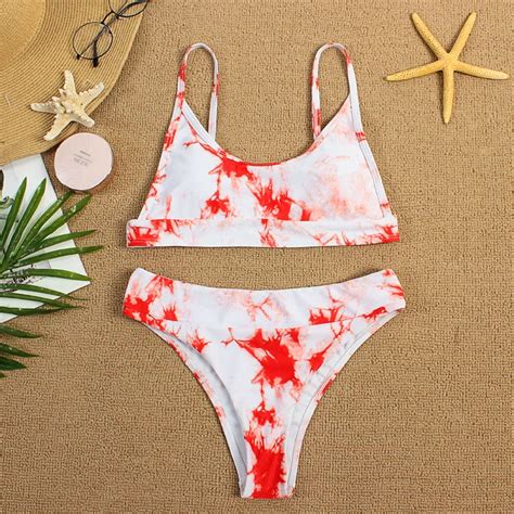 2020 new tie dye beachwear sex bikini 2 piece tankini swimwear printed bikinis buy printed