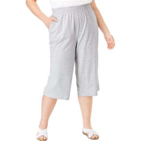 Woman Within Woman Within Womens Plus Size Jersey Knit Capri Pant