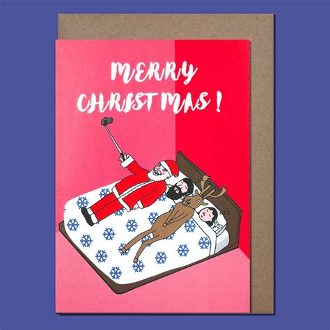 funny christmas card christmas cards naughty santa santa etsy