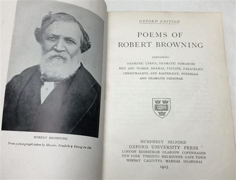 Poems Of Robert Browning The Oxford Edition By Browning Robert Very