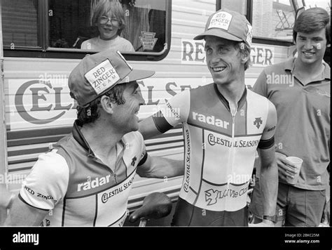 French Cyclist Bernard Hinault Left And American Cyclist Greg Lemond