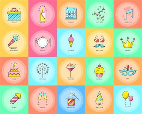 Premium Vector Party Icons Celebration Illustration