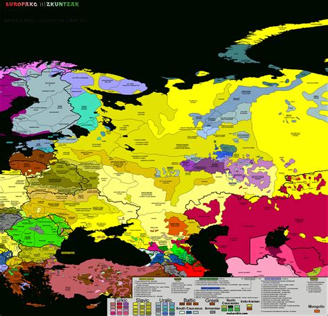 Eastern Europe Carte Linguistique Linguistic Map Intérieur Carte