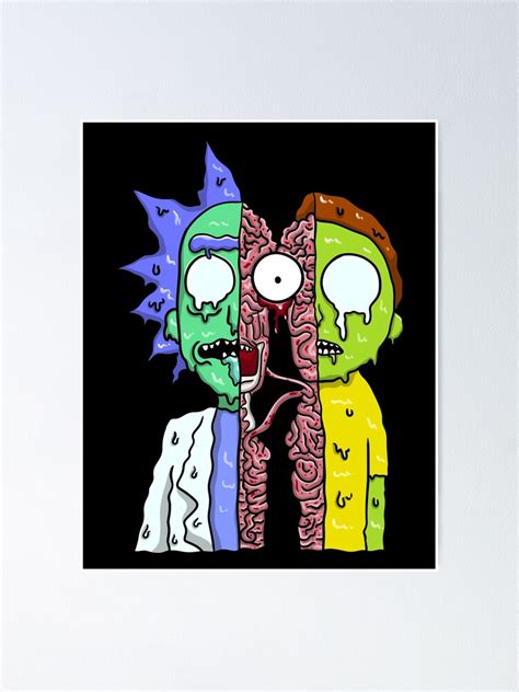 Rick And Morty Melting Poster By Gomskyartstudio Redbubble