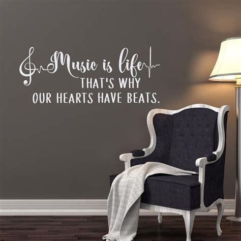 Music Is Life Wall Decal Quote Music Notes Wall Decal Murals Etsy In