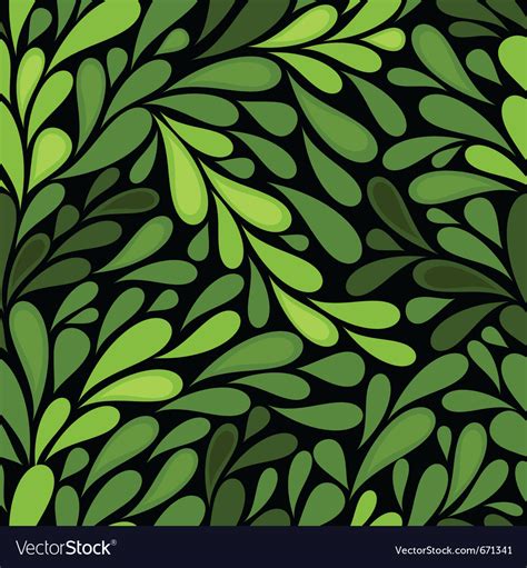Dark Seamless Pattern With Green Leaves Royalty Free Vector