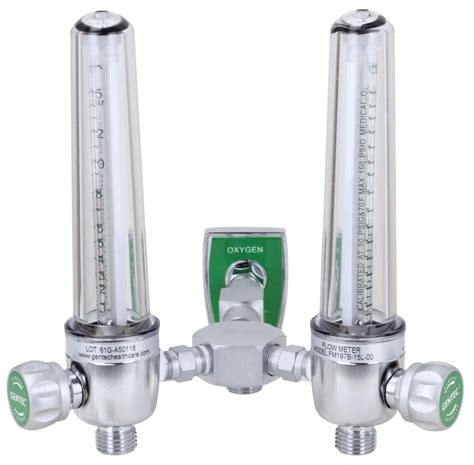 Brass Dual Oxygen Flowmeters — Grayline Medical