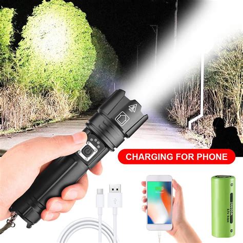10000 Lumens 5 Modes Tactical Flashlight Zoomable Led Torch Lighting