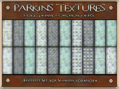 second life marketplace parkins textures festivity set 20x full perm seamless 1024x1024