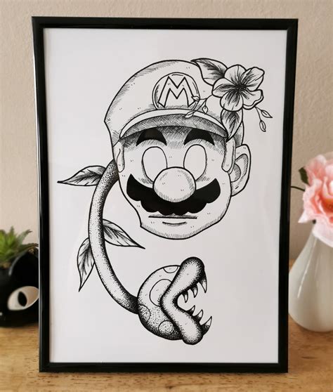 Super Mario Tattoo Stencil