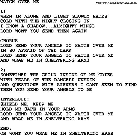 country southern and bluegrass gospel song watch over me lyrics