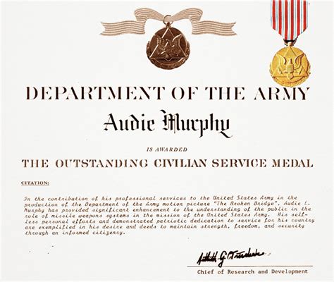 Fileaudie Murphy Outstanding Civilian Service Certificate