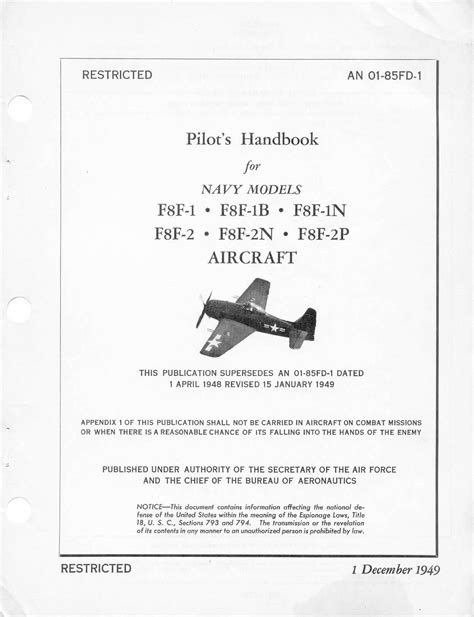 Grumman F8f Bearcat Flight Manuals