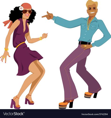 Disco Dancers Royalty Free Vector Image Vectorstock