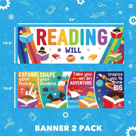 Classroom Reading Banner Set Reading Will Sproutbrite