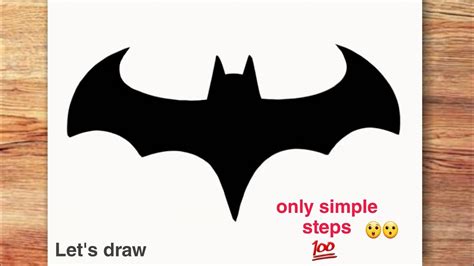 How To Draw Batman Logo Only Simple Steps Youtube