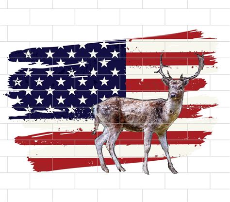 Deer American Flag Png Deer Hunting Sublimation Design Etsy
