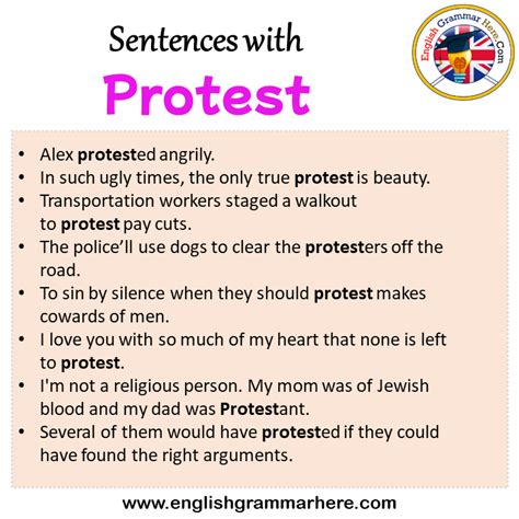 Sentences With Protest Protest In A Sentence In English Sentences For