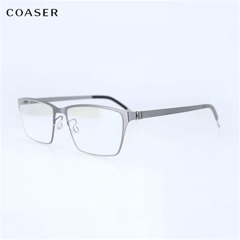 Titanium Alloy Prescription Glasses Men Ultralight Square Myopia Prescription Eyeglasses Metal