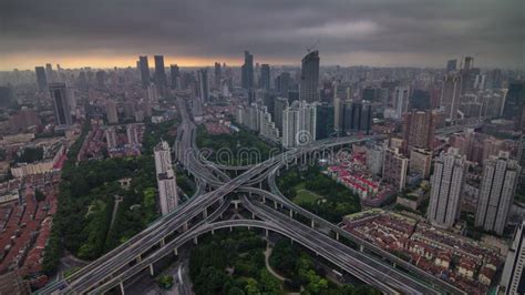 China Shanghai Nanpu Bridge With Heavy Traffic Time Lapse Stock Footage
