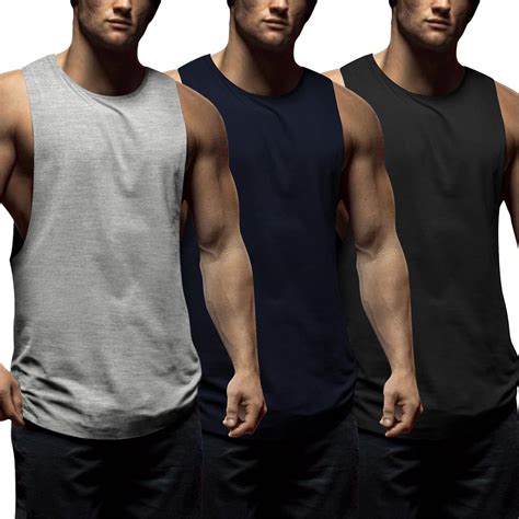 Coofandy Mens 3 Pack Workout Tank Tops Quick Dry Sleeveless Gym Shirts