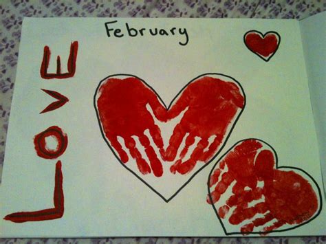 February Page For Handprint Calendar Handprint Calendar Holiday