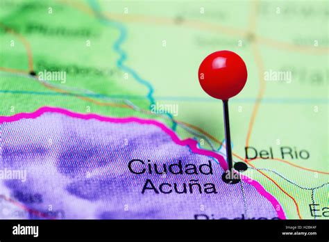 Ciudad Acuña Anclado En Un Mapa De México Fotografía De Stock Alamy