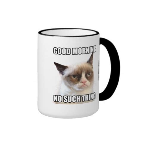 Grumpy Cat Good Morning No Such Thing Ringer Coffee Mug Zazzle