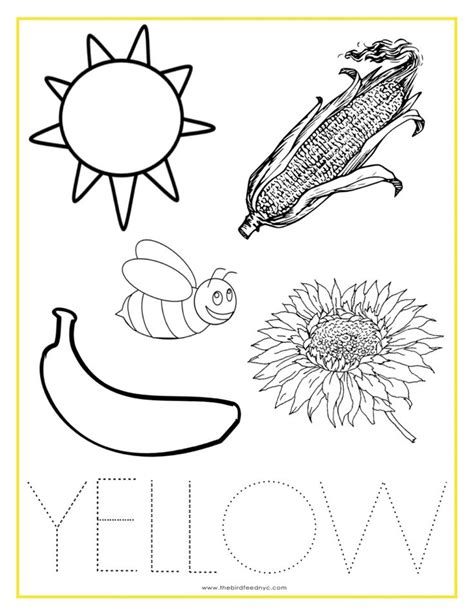 Printable Color Yellow Worksheets