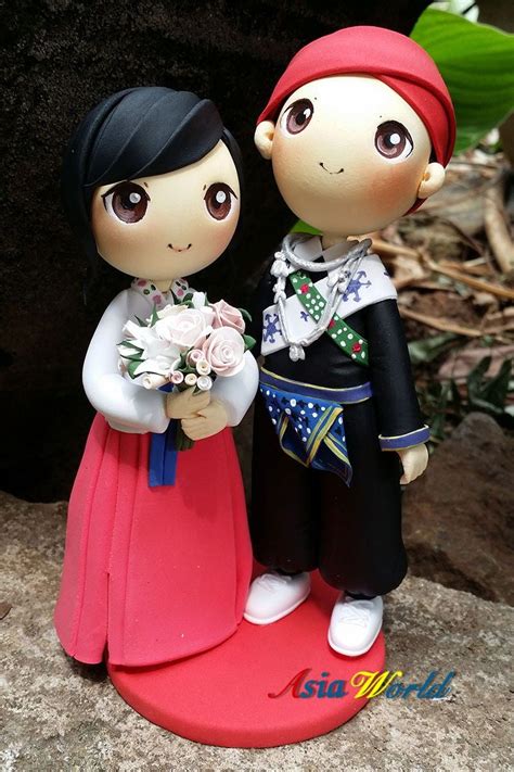 Traditional Mien Wedding Attire Groom And Korean Hanbok Wedding Costume