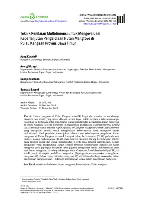 PDF Teknik Penilaian Multidimensi Untuk Mengevaluasi Keberlanjutan