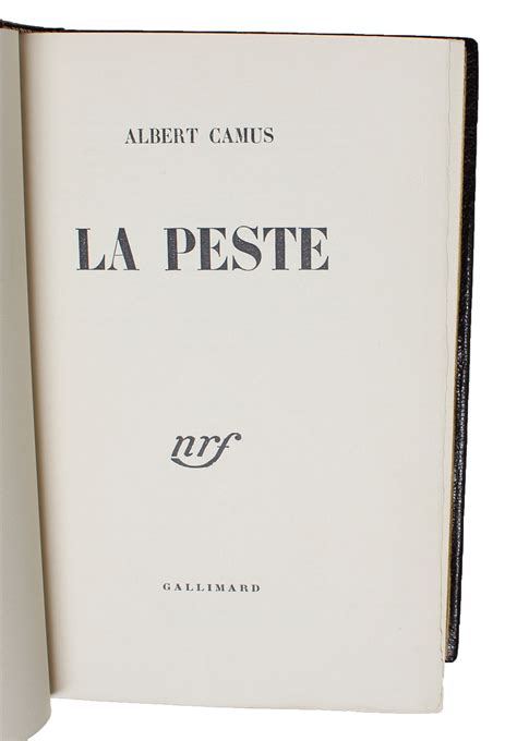 La Peste By Albert One Of 35 Numbered Copies Of The Plague In