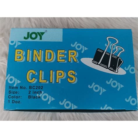 Joy Binder Clips 2inch 1inch 34 Inch Black 12pcs Shopee Philippines