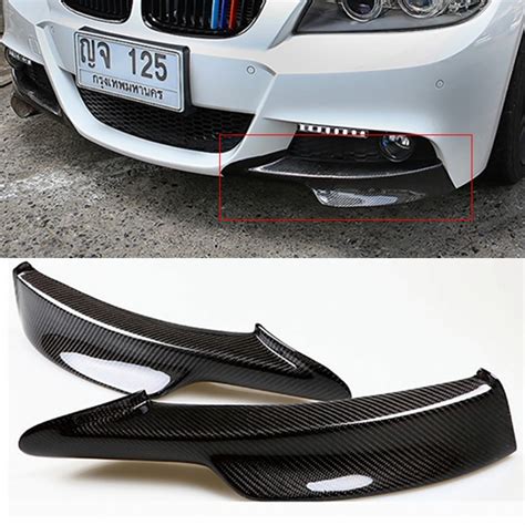 Universal Car Front Bumper Splitter Lip For BMW E I LCI M Tech Real Carbon Fiber Front