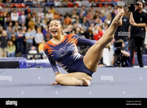 Auburns Sophia Groth Competes On The Floor During An Ncaa Gymnastics