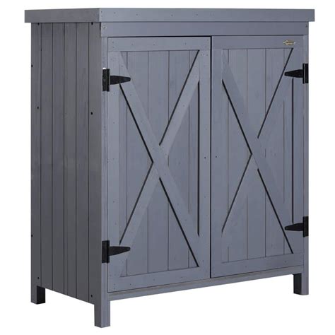 Outsunny 315 In W X 1775 In D X 3625 In H Grey Wood Outdoor