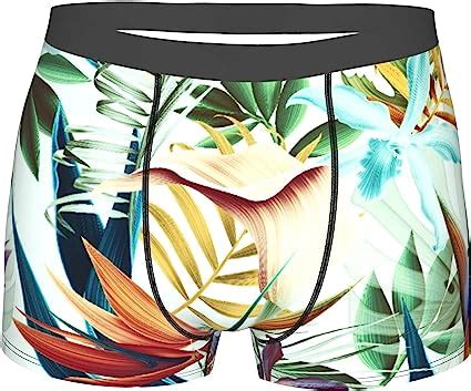 Men S Underwear Colorful Abstract Tropical Flower Plant And Leaf