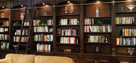 Custom Bookcase Wall With Ladder By Odhner Odhner Fine Woodworking