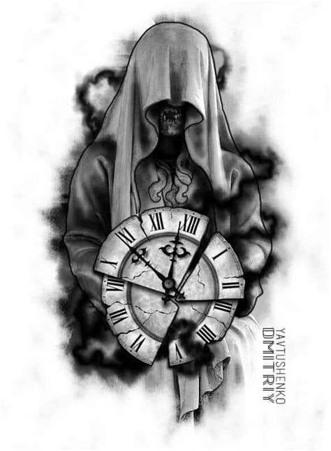 Grim Reaper Clock Tattoo