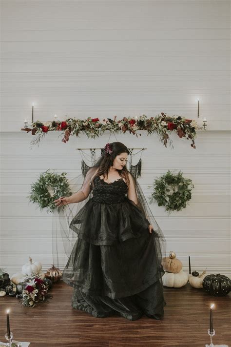 Classy Dark And Moody Halloween Wedding Ideas In 2020 Black Wedding Dresses Halloween Wedding