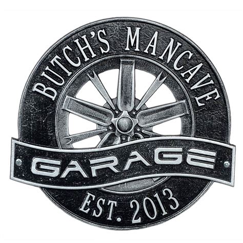 Personalized Racing Wheel Garage Sign