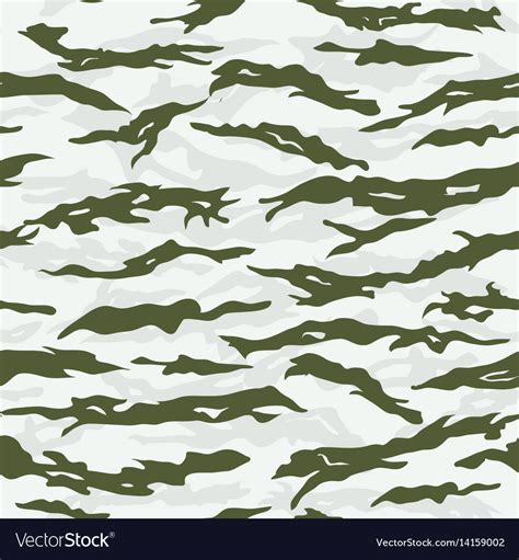 Winter Tiger Stripe Camouflage Seamless Patterns Vector Image
