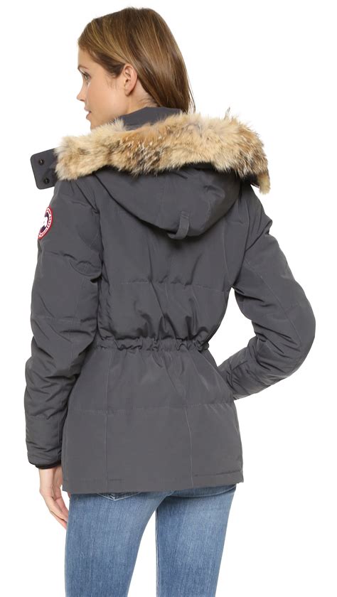 canada goose chelsea down filled shell parka jacket in gray lyst