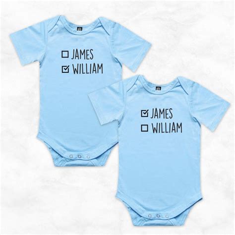 Personalised Twins Names Matching Bodysuit Dadshop
