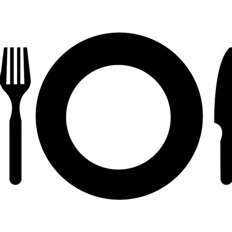 Plate With Fork And Knife Eating Set Tools From Top View Vector Svg