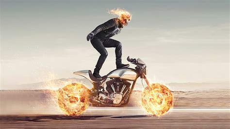 Keanu Reeves On Bike Ghost Rider 4k Hd Superheroes Wallpapers Hd