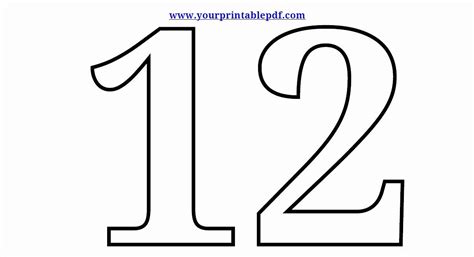 Number 12 Coloring Pages Lovely The Number 12 Cliparts In 2021 Free
