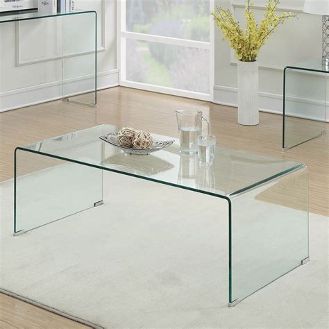 These do not detract from its beauty. Waterfall 47 in. Modern Clear Glass Coffee Table | Eurway