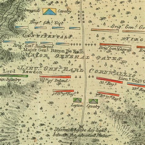 Map Of The Battle Of Camden South Carolina 1780