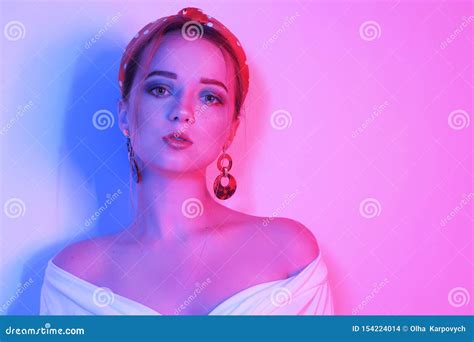 Fashion Portrait Of Young Elegant Girl In A White Dress Sensual